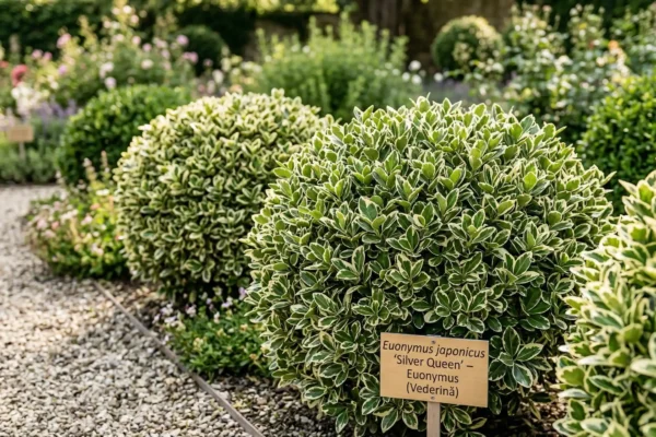 Euonymus japonicus – Euonymus (inclusiv „Elegantissimus Aureus”)