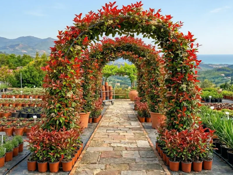 Photinia × fraseri „Robusta Compacta” – arcadă (Photinia × fraseri „Robusta Compacta”) - NordGarden plantă decorativă de vânzare