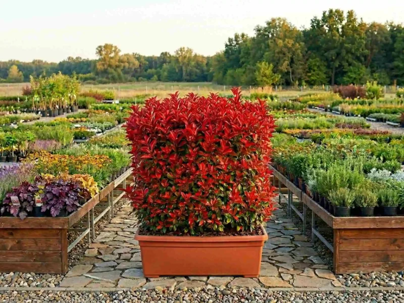 Photinia × fraseri „Red Robin” – jardinieră (Photinia × fraseri „Red Robin”) - NordGarden plantă decorativă de vânzare